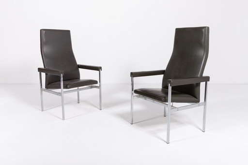 Coppia di poltrone con schienale alto di Fritz Hansen, Danimarca anni '80
