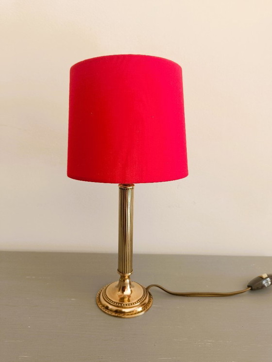 Image 1 of Art Nouveau lamp in verguld messing