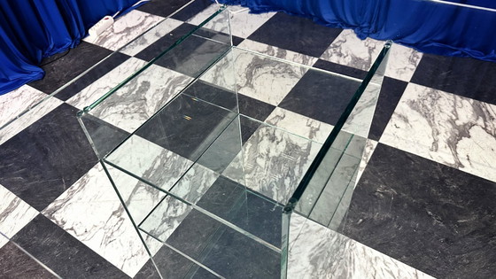 Image 1 of Scrivania vintage anni '80 in vetro stile Art Deco Revival Postmoderno anni '80 Italia