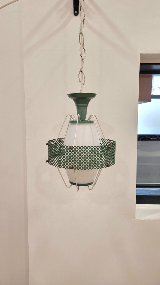 Lampada a sospensione in metallo verde