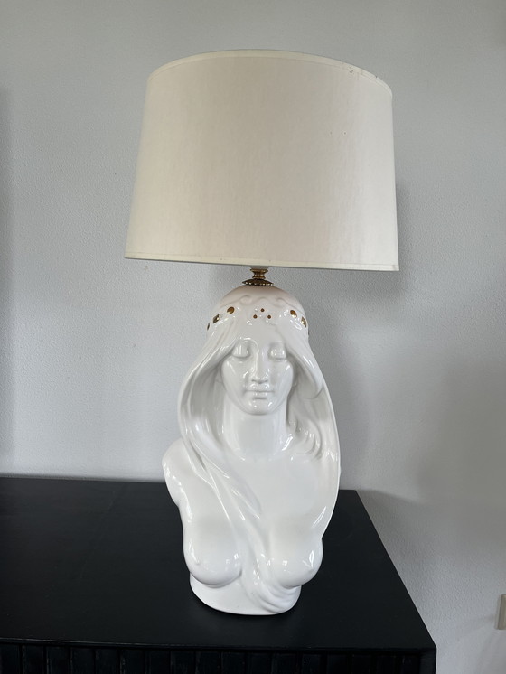 Image 1 of Lampada da tavolo vintage a forma di busto femminile in stile Hollywood Regency