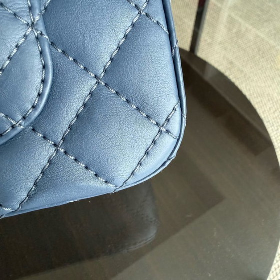 Image 1 of Chanel 2.55 Reissue Mini - 20CM Quilted Caviar Aged Grained Calfskin Blue Gold Hardware Series 23