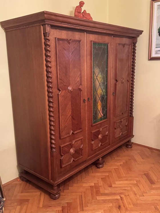 Spanish Style Oak Wardrobe, Early 20th Century (photo 4 of 5)