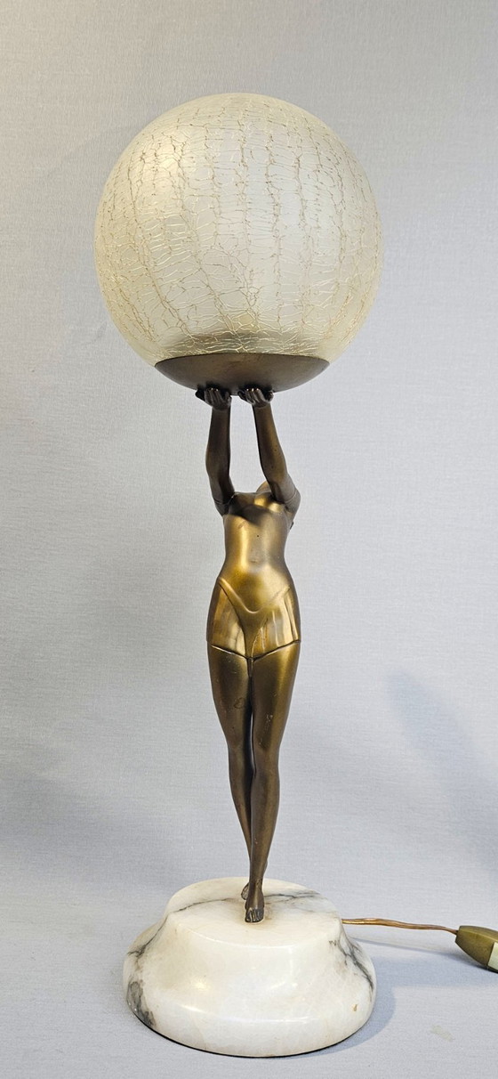 Image 1 of Table lamp - Patinated bronze-colored metal - Table lamp 'Dancer'