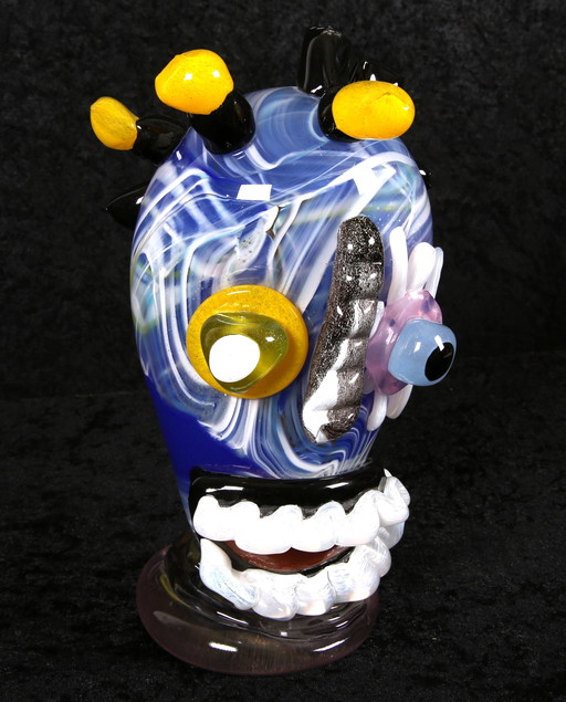 Kostabi, Paul - Sculpture en verre de Murano - Exemplaire unique - Signé à la main