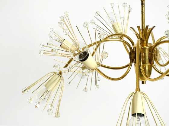 Image 1 of Rare, beautiful brass chandelier by Emil Stejnar for Rupert Nikoll | Mid Century Modern