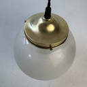 PAAR VINTAGE XL GRANIET GLAZEN HANGLAMPEN