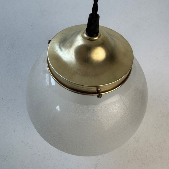 Image 1 of COPPIA DI LAMPADE A SOSPENSIONE VINTAGE IN VETRO GRANITO XL