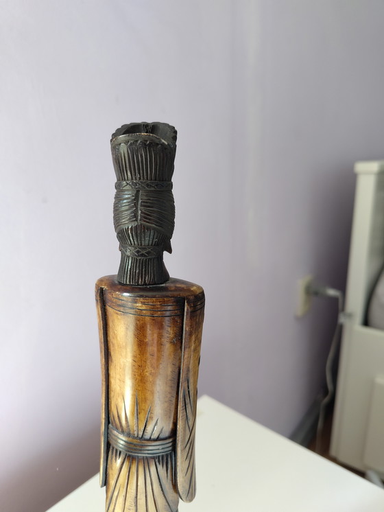 Image 1 of Statua asiatica in legno alta 33 cm