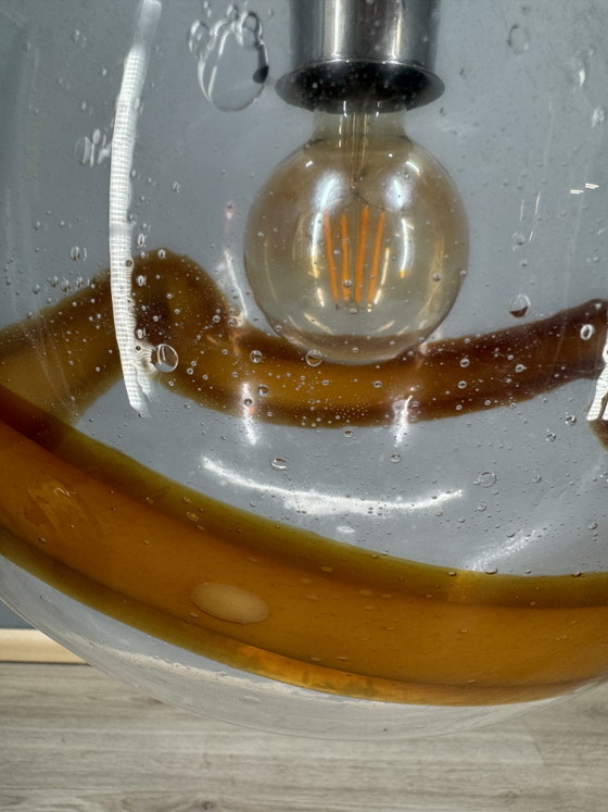 Mazzega Murano Glas-Pendelleuchte, Pendelleuchten, Metall, Orange (Foto 21 von 30)