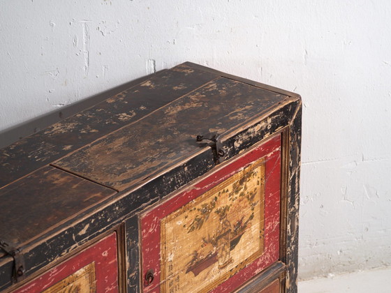 Antique painted sideboard in elm wood – China, circa 1950 – Iron (photo 18 of 40)