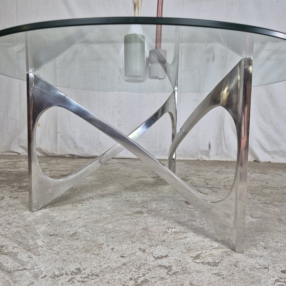 Image 1 of Knut Hesterberg, table basse vintage 1960 verre aluminium