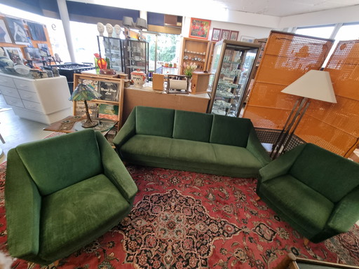 Bankstel in mid-century design uit de jaren 60/70 - Set van 3, groen