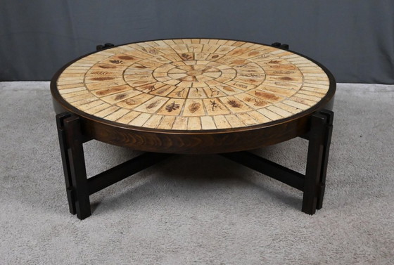 Image 1 of Coffee table signed R. Capron, Les Herbiers Collection, Vallauris – 1960