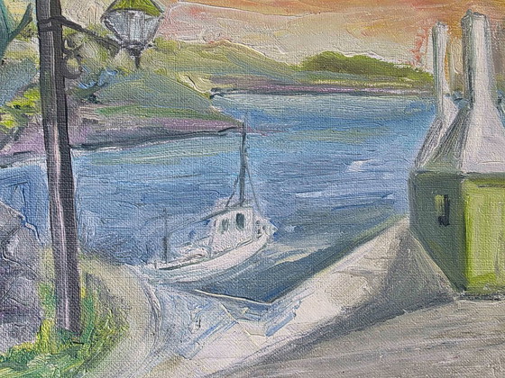 Dipinto a olio costiero originale di metà secolo – Dipinti e disegni, Tela (photo 10 of 11)