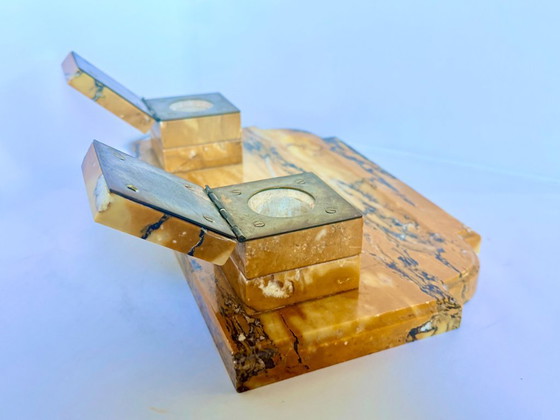 Art Deco Writing Set 'Giallo di Siena' – Decorative Objects, Copper, Marble (photo 3 of 10)