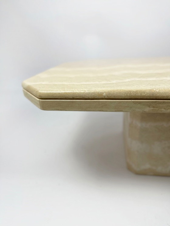Image 1 of Vintage 1970s travertin coffee table