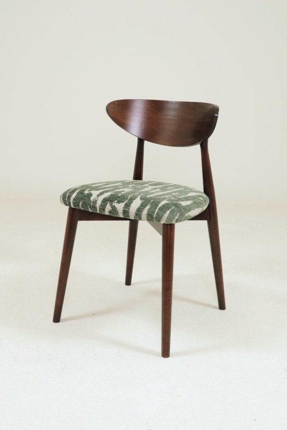 Image 1 of Juego moderno de 6 sillas de comedor con tapicería de jacquard estampado.