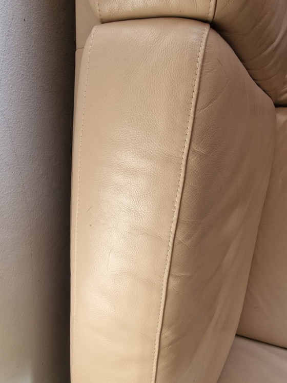 Antonio Ricci Sofa sehr gut, Leder, Holz, Beige (Foto 5 von 6)