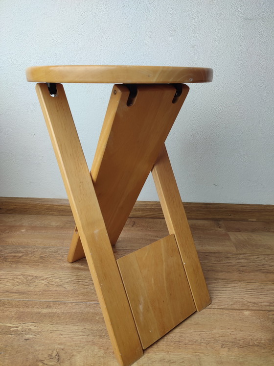 Image 1 of Stool Suzy Adrian Reed wood foldable and wall-mountable 2 x Princess Design '80