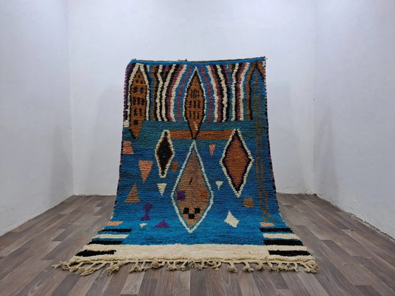 Großer marokkanischer Teppich aus Naturwolle, Maße 250x150 cm, handgefertigt. – Teppiche & Läufer, Wool (photo 4 of 11)