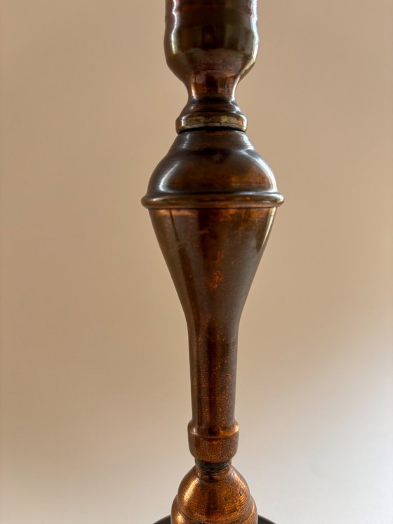 Image 1 of Een paar vintage koperen kandelaars