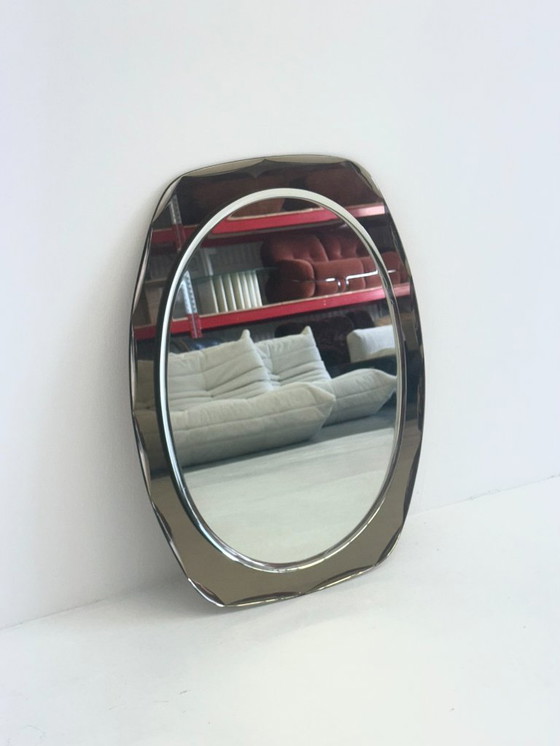 Image 1 of Miroir rectangulaire italien vintage avec verre taupe