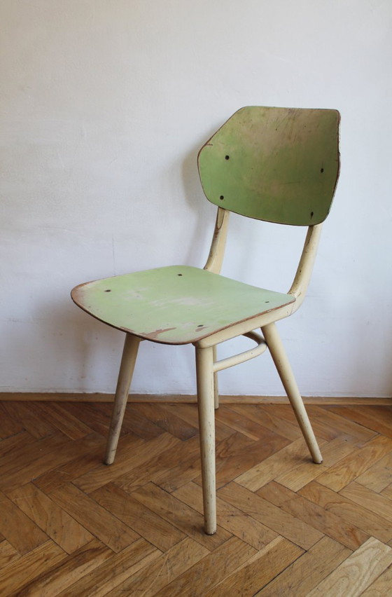 Set di 6 sedie da pranzo TON | Finitura originale color pastello | 1964 – Wood (photo 5 of 46)