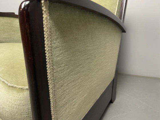 Art Deco Lounge Chairs Attributed to Pander – H Pander, Armchairs, Wood, Textile (photo 10 of 11)