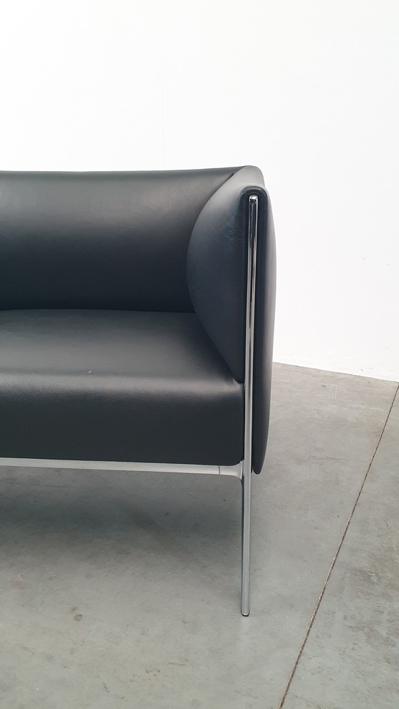 Image 1 of Asienta Design Sofa 3Z Black Leather Wilkhahn Jehs & Laub 2019