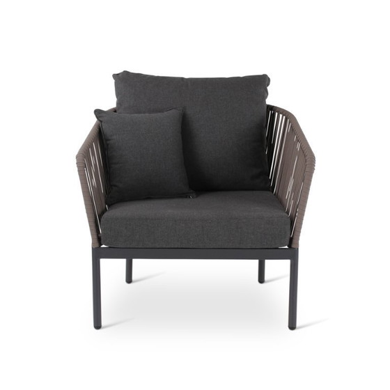 Image 1 of Poltrona Clavo antracite con cuscini grigi 2 pezzi
