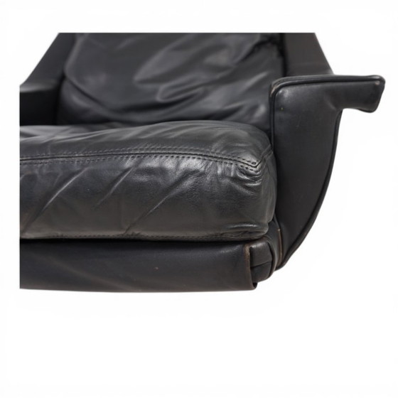 Image 1 of ESA 802 Black Leather Lounge Chair by Werner Langenfeld, 1970