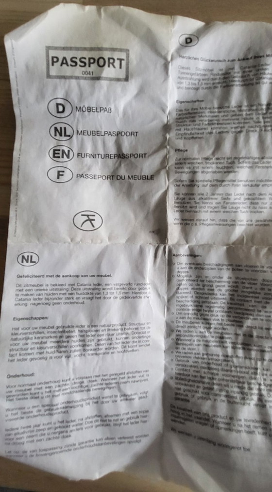 Image 1 of Set aus 6 originalen Habufa Catania Esszimmerstühlen aus Rindsleder