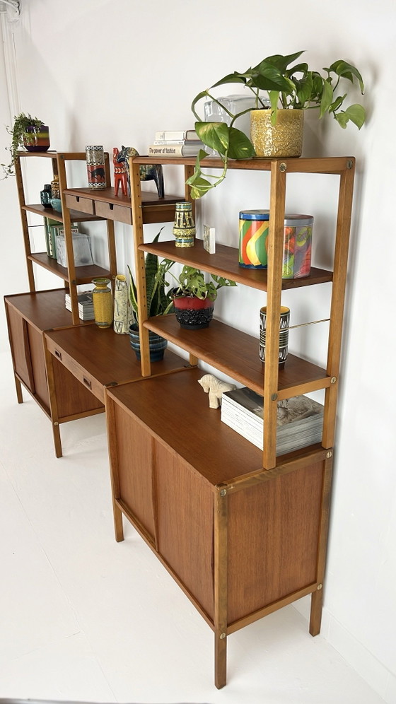 Swedish vintage teak veneer bookcases – Shelving unit (photo 4 of 25)