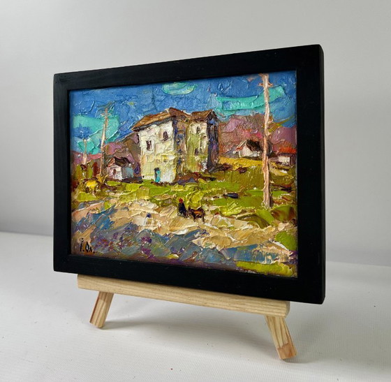 Image 1 of Original Oil Painting Day House Landscape Eastern motif