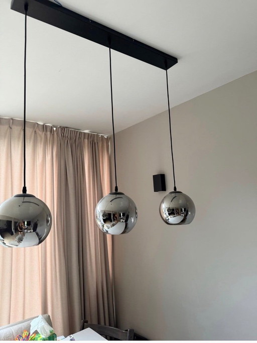 Lámpara colgante con cristal espejado – hanglampen, Glass, Metal