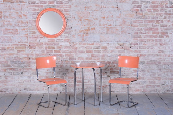 Miroir rose original de style Mid-Century, cadre en plastique, Italie, années 1960 – Glass, Plastic (photo 4 of 7)