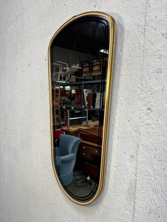 Image 1 of Specchio vintage con bordo dorato, anni '60