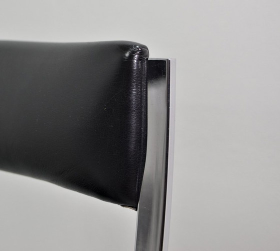 Image 1 of Superb Minimalistic Foldable Dining Chairs Designed by Marcelo Cuneo for Mobel Italia, Set of 4. Italy, 1970s.