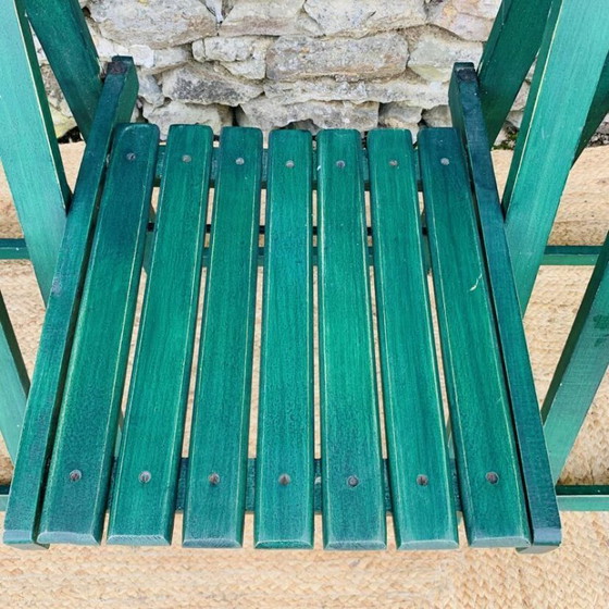 Image 1 of Set di 4 sedie pieghevoli verdi