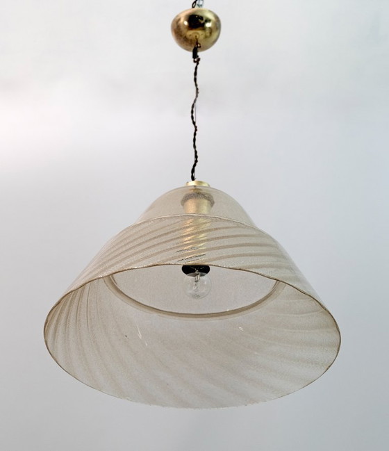 Image 1 of Mid Century Moderne Italiaanse Murano Bellen Glazen Hanglamp, 1970