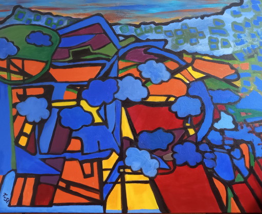 STRANGE LANDSCAPE 70 x 90 cm acrylic painting