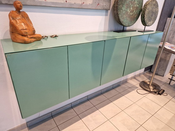 Image 1 of Scrivania su misura in pietra naturale e metallo (2 pezzi) e pensili