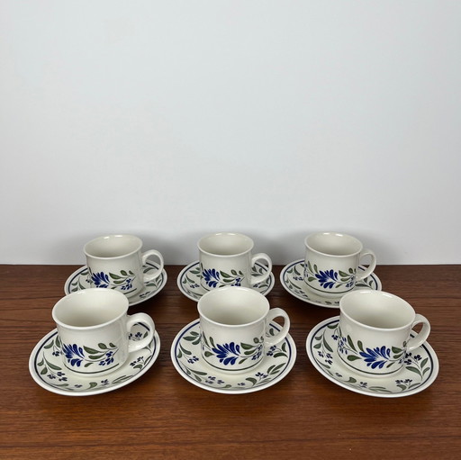 Tea/Coffee Set for 6 People, Churchill England, Flower Pattern