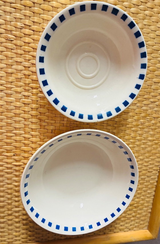 Image 1 of Set aus 2 antiken Steingut-Friseurschalen