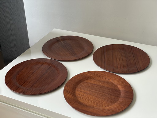 4x (Set) Danish Vintage Teak Plate/Serving Plate