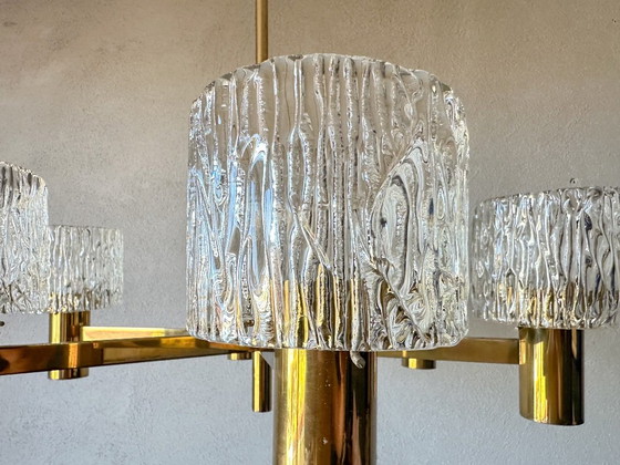 Vintage Kalmar Hanglamp – Kroonluchters, Glass, Brass (photo 7 of 10)
