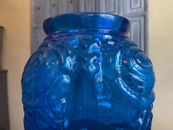Image 1 of Art Deco Vase 1930 Cobalt Blue French