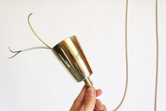 Image 1 of 1x Petite lampe suspendue en verre et laiton 'Riffle' de Kalmar