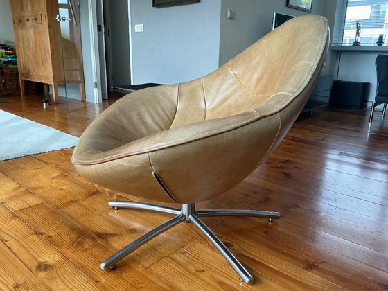 LABEL Vandenberg Hidde Fauteuil - Naturel Leer - Chromen Draaivoet – Label Van den Berg, Leather (photo 3 of 5)